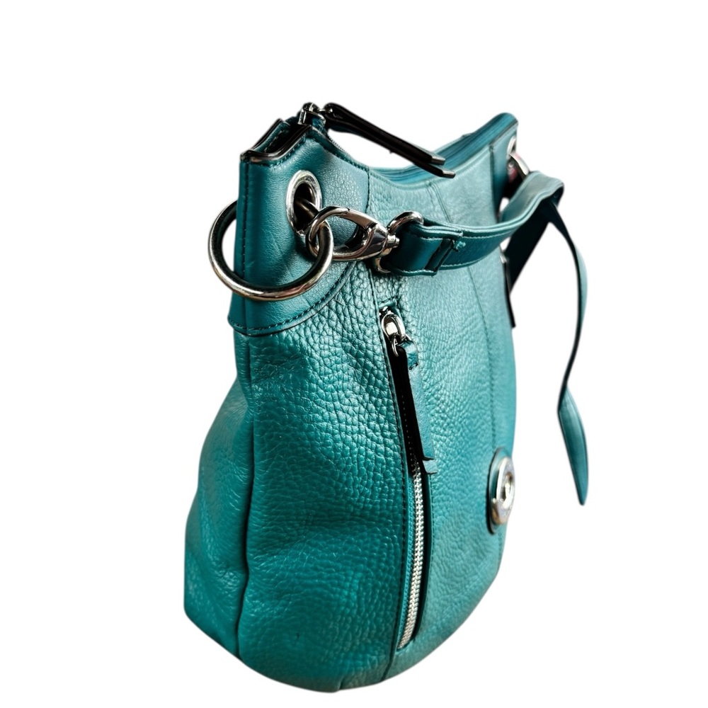 Tignanello Organizer Crossbody Bag – Blue Teal Leather. - Picture 3 of 11